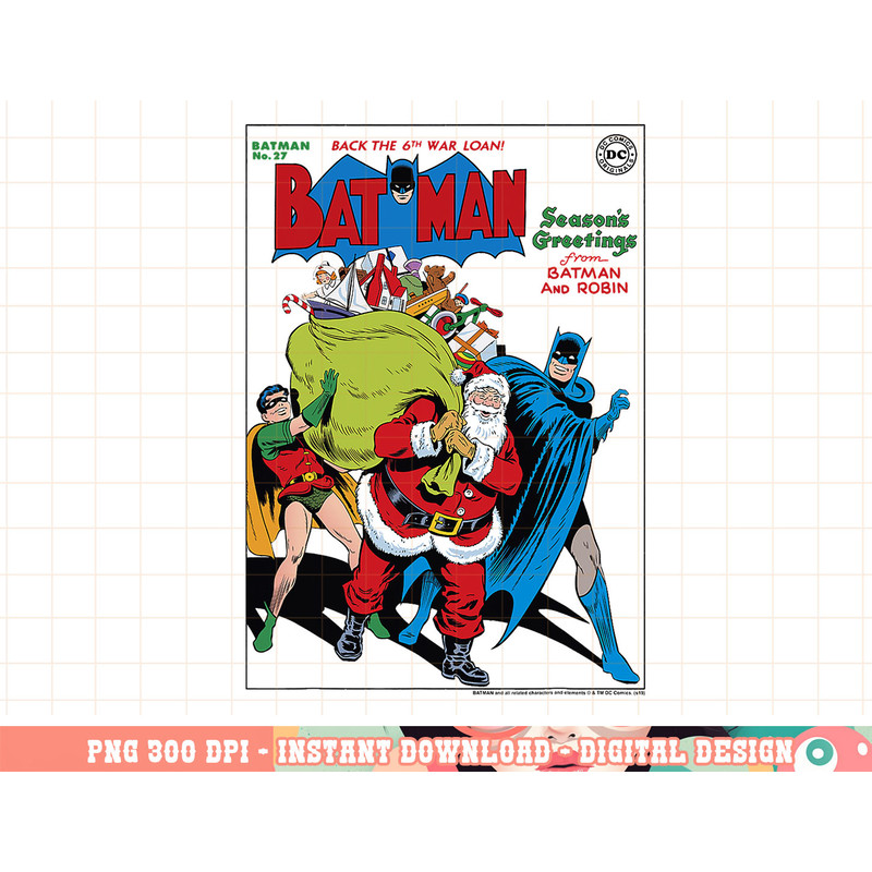 DC Comics Seasons Greetings From Batman And Robin Christmas png, digital print,instant download.jpg