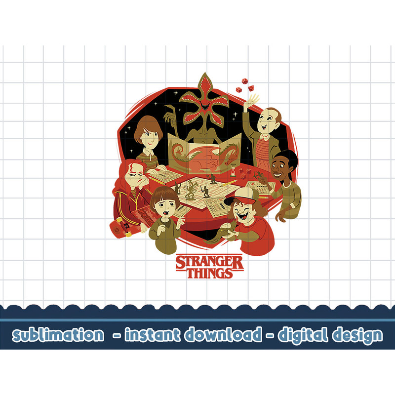 Stranger Things D&D Group Shot Cartoon png,digital print.jpg