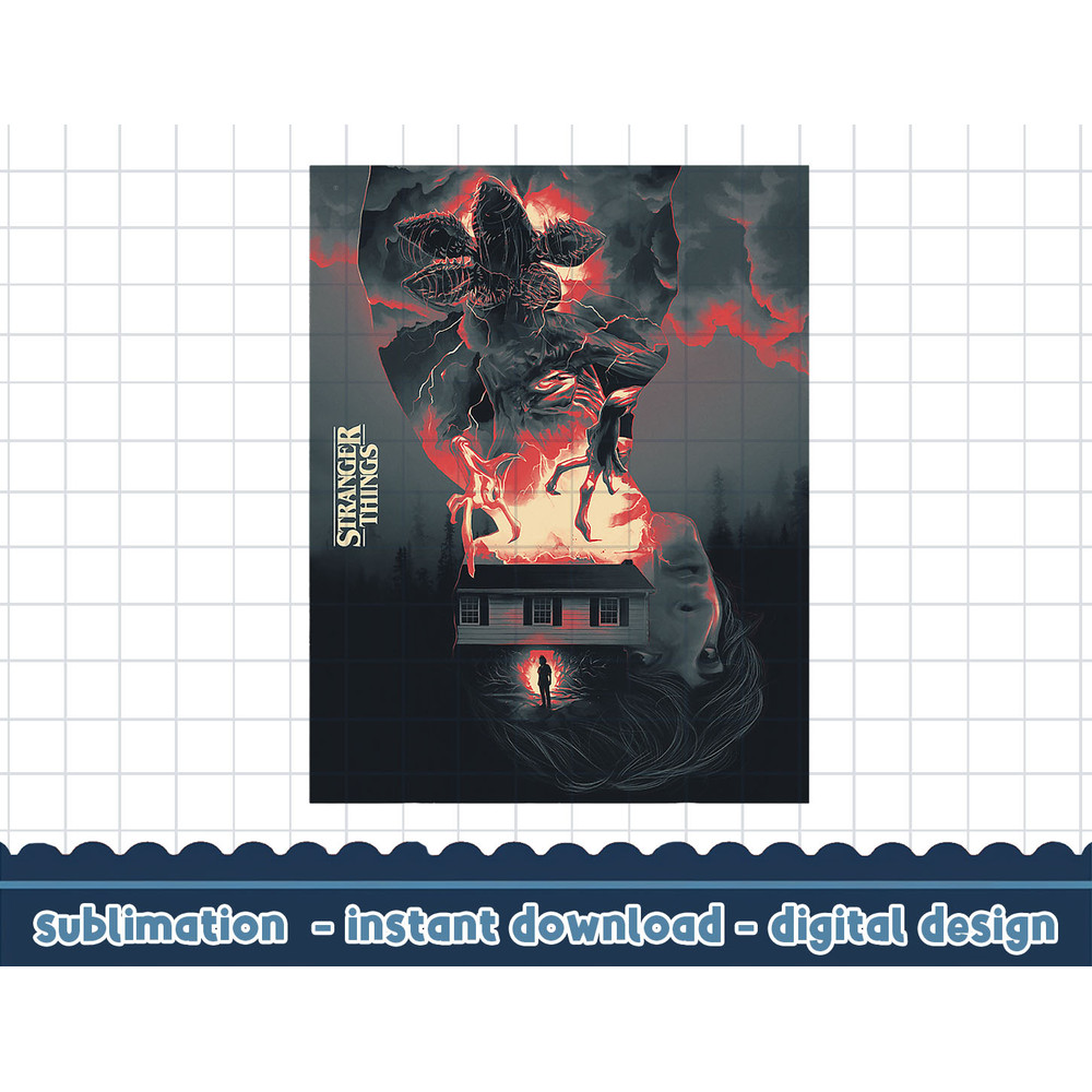 Stranger Things Day Demogorgon House Poster png,digital print.jpg