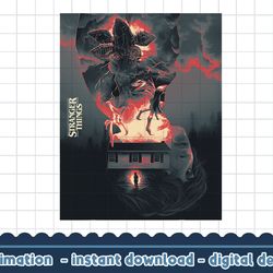 stranger things day demogorgon house poster png,digital print