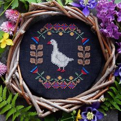 The Folk Goose cross stitch pattern Country cross stitch