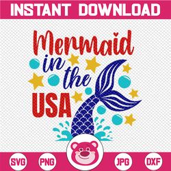 Mermaid in the USA svg, independence day svg, fourth of july svg, usa svg, america svg,4th of july png eps dxf jpg