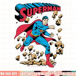 dc comics superman smash rocks vintage poster png, digital print,instant download