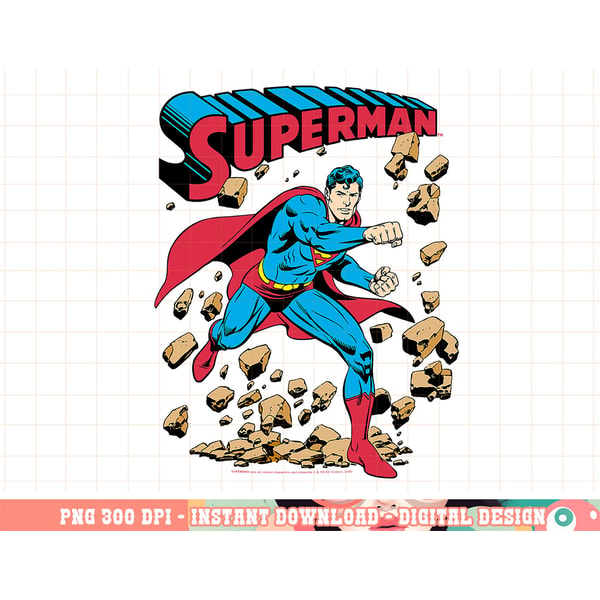 DC Comics Superman Smash Rocks Vintage Poster png, digital p | Inspire ...