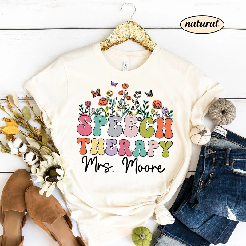 Personalized Speech Therapist Shirt Sweatshirt, SLP Wild Flowers Shirt, Speech Language Pathologist, Speech Therapy Appreciation SLPA AAC - 1.jpg