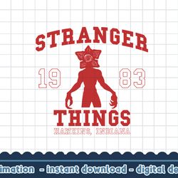 stranger things demogorgon collegiate 1983 hawkins indiana png,digital print