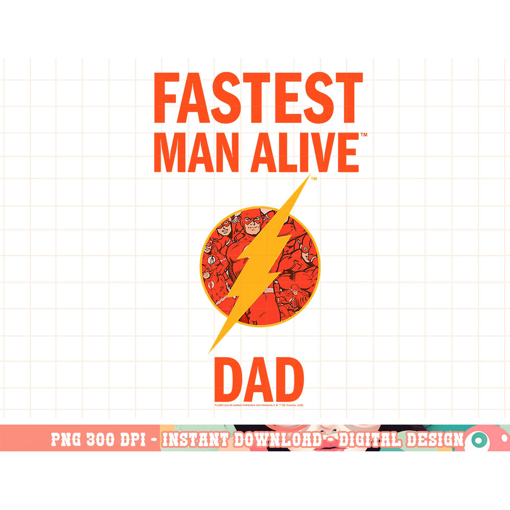DC Comics The Flash Fastest Man Alive Dad Lightning Circle png, digital print,instant download.jpg