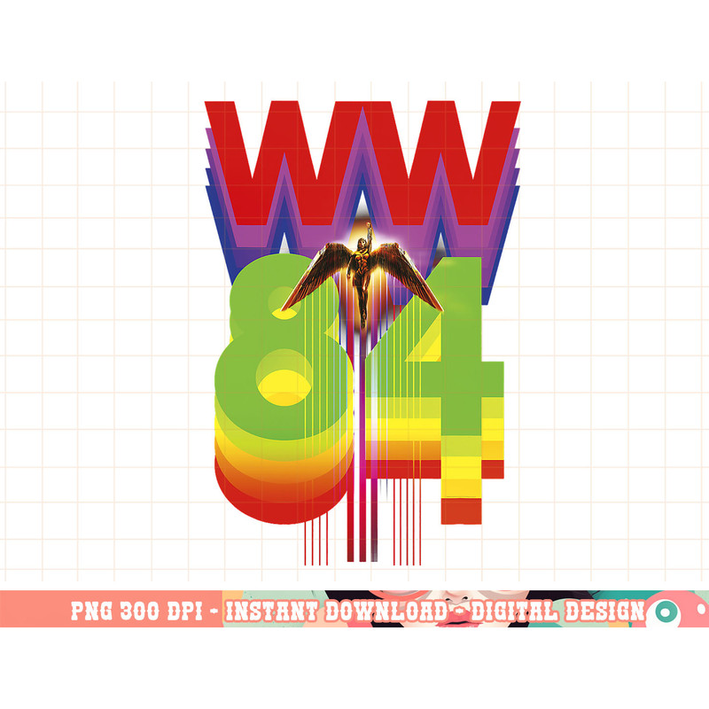 DC Comics Wonder Woman 84 Rainbow Logo png, digital print,instant download.jpg