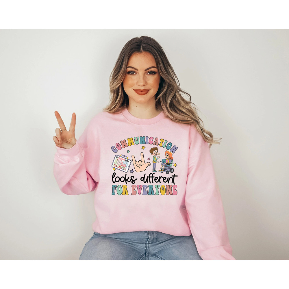 Speech Pathologist Shirt, SLP Communication Looks Different, SLPA, Speech Therapy, Speech Therapist, Speech Language Therapist Sweatshirt - 4.jpg
