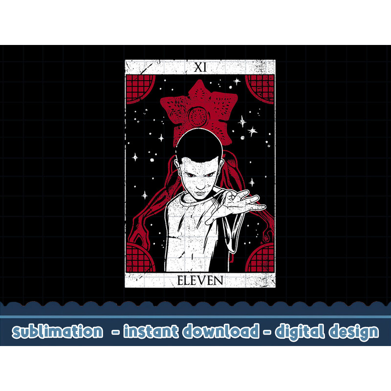 Stranger Things Eleven & Demogorgon Tarot Power png,digital print.jpg