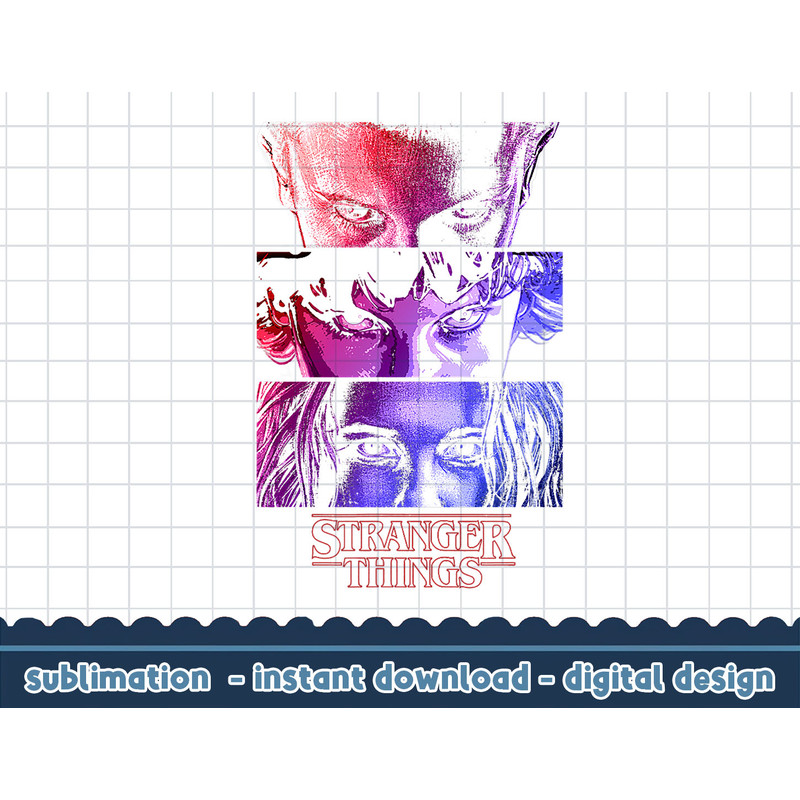 Stranger Things Eleven Stare Down Through The Seasons png,digital print.jpg