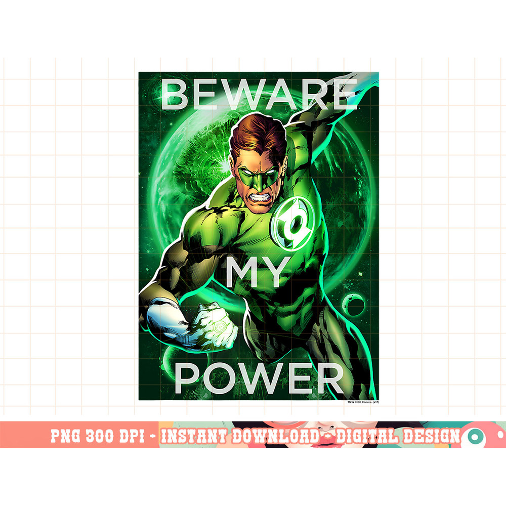 Green Lantern Beware My Power Poster png, digital print,instant download.jpg