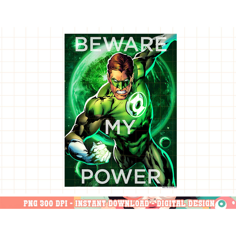 Green Lantern Beware My Power Poster png, digital print,instant download.jpg