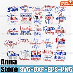 4th of july svg bundle, july 4th svg,all american wife svg, fourth of july svg, america svg, patriotic svg,retro 4th jul