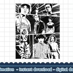 stranger things group shot comic strip stare down png,digital print