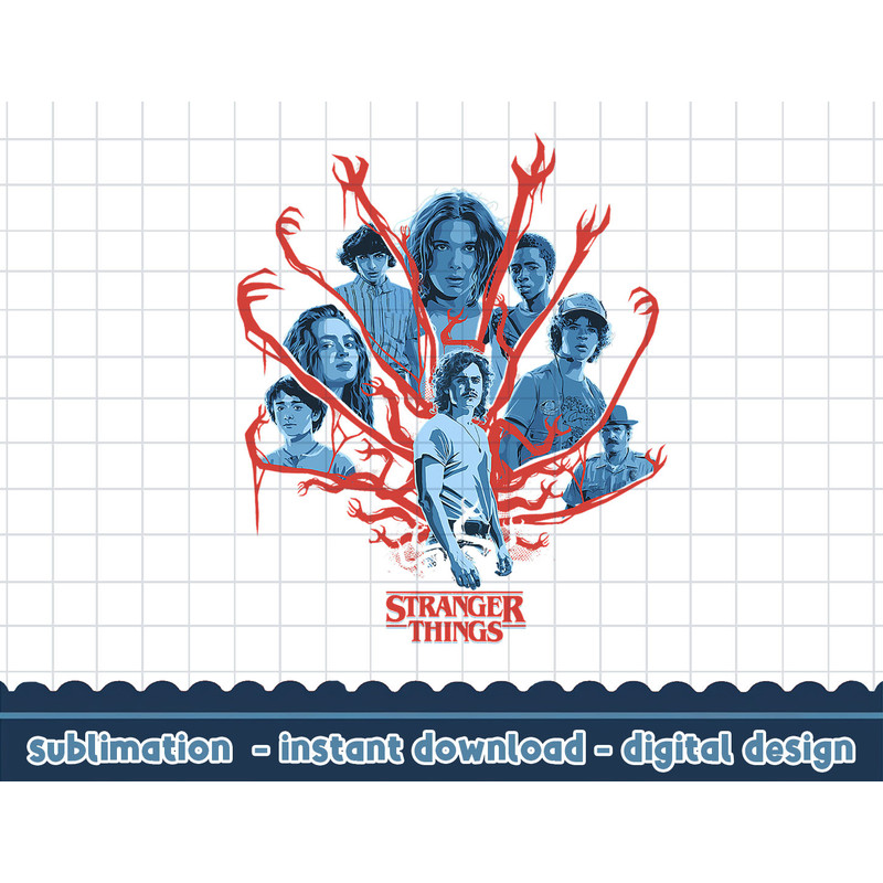 Stranger Things Group Shot Demogorgon Arms png,digital print.jpg