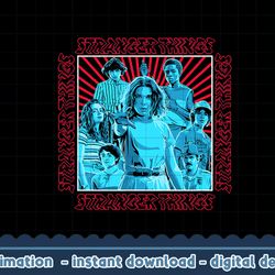 stranger things group shot groovy box up png,digital print