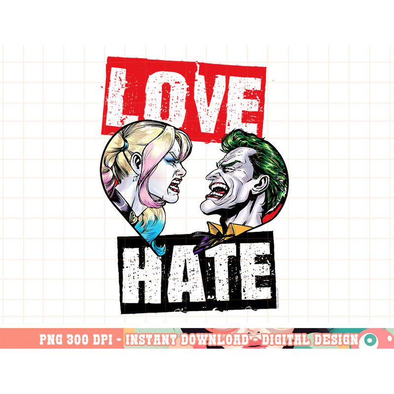 Harley Quinn Joker Love Hate png, digital print,instant download.jpg