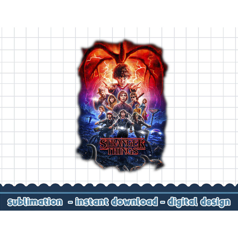 Stranger Things Group Shot Poster Fade png,digital print.jpg