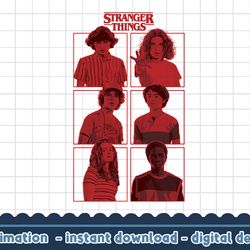 stranger things group shot red box up png,digital print