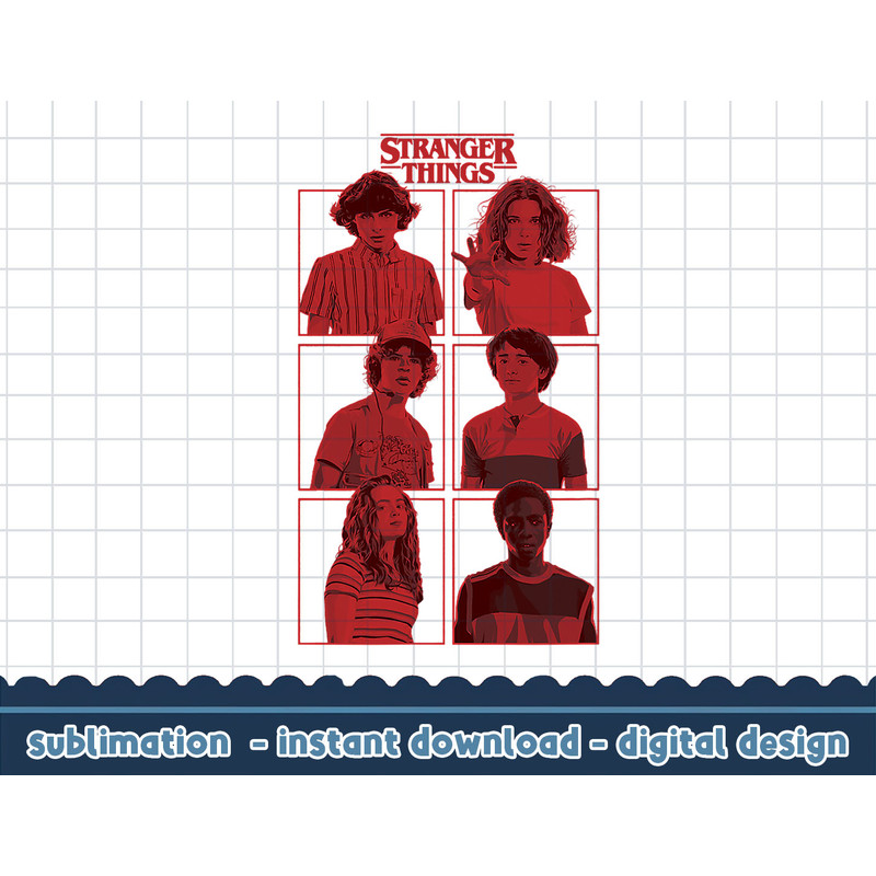Stranger Things Group Shot Red Box Up png,digital print.jpg