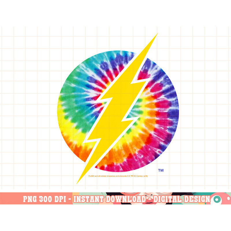 Kids DC Comics Flash Tie Dye Logo png, digital print,instant download.jpg