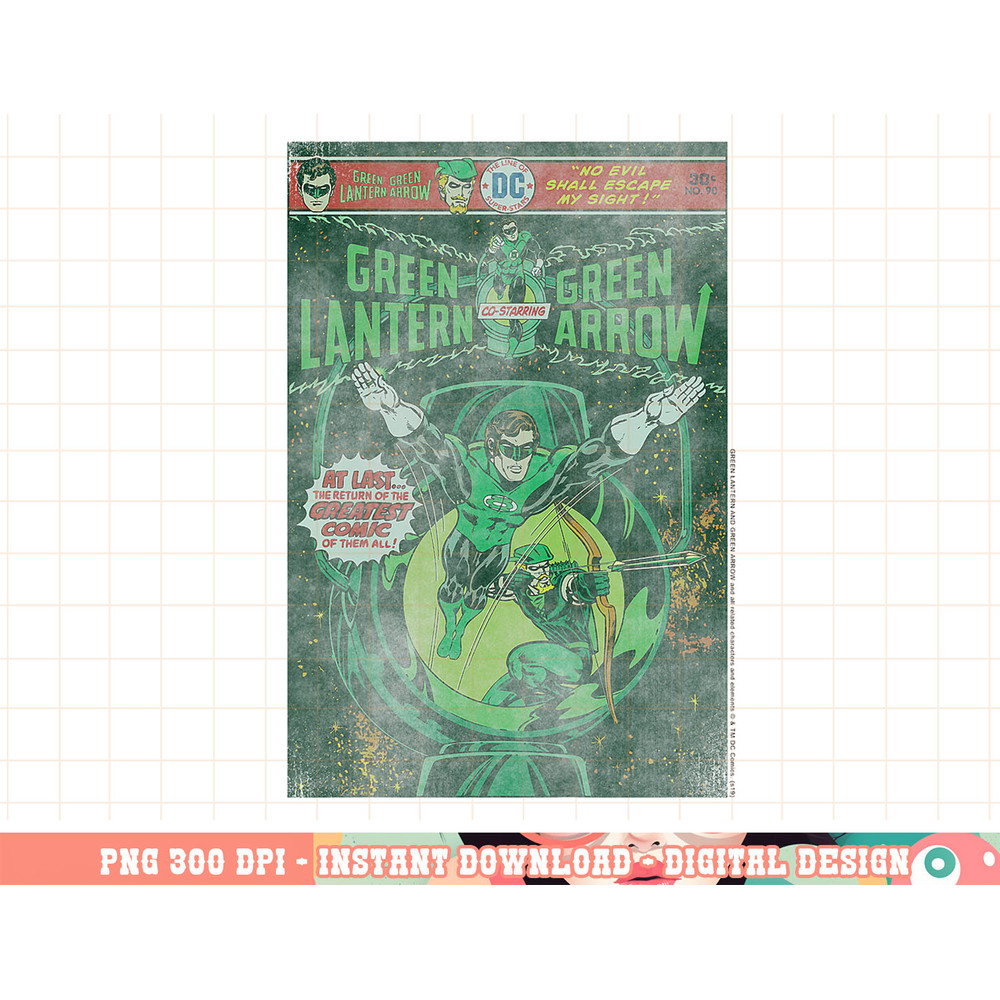Kids DC Comics Green Lantern And Green Arrow Comic Cover png, digital print,instant download.jpg
