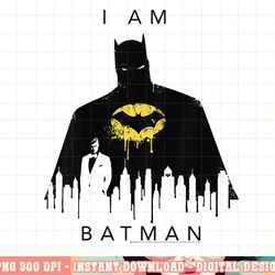 kids dc comics i am batman skyline poster png, digital print,instant download