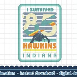 stranger things i survived 85 hawkins indiana png,digital print