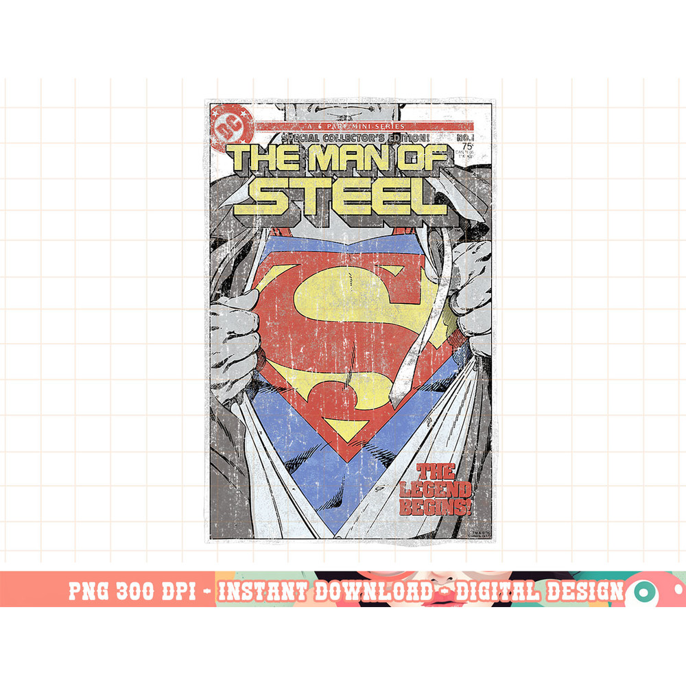 Superman Man of Steel Cover png, digital print,instant download.jpg