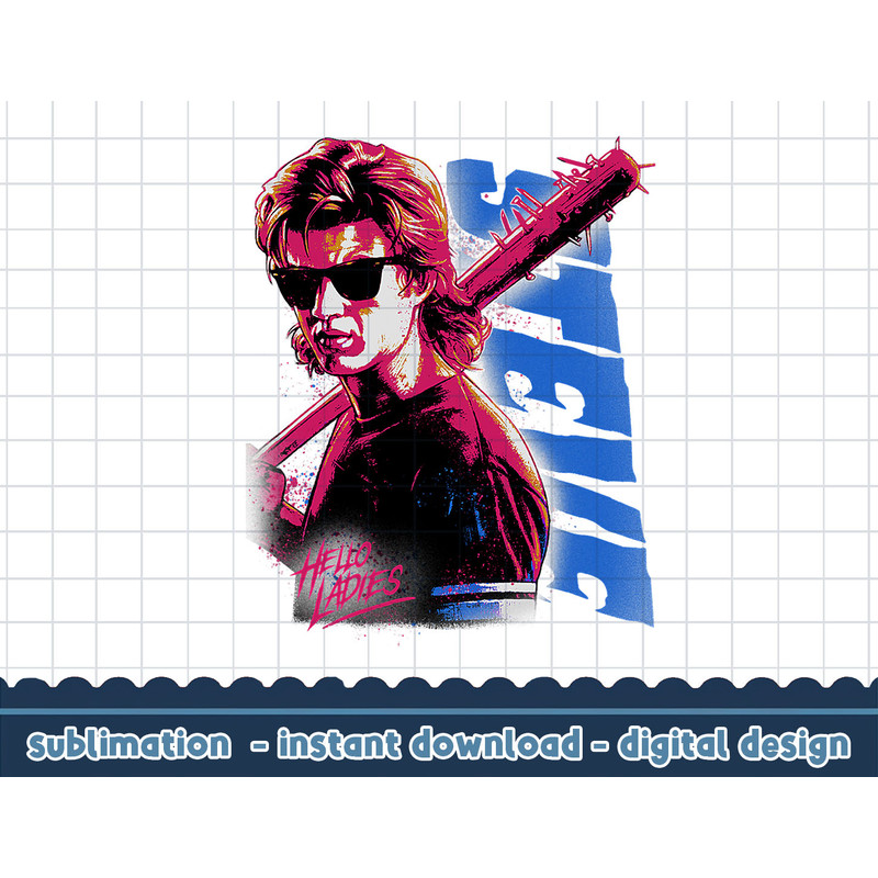Stranger Things Stevie Splatter Punk Hello Ladies png,digital print.jpg