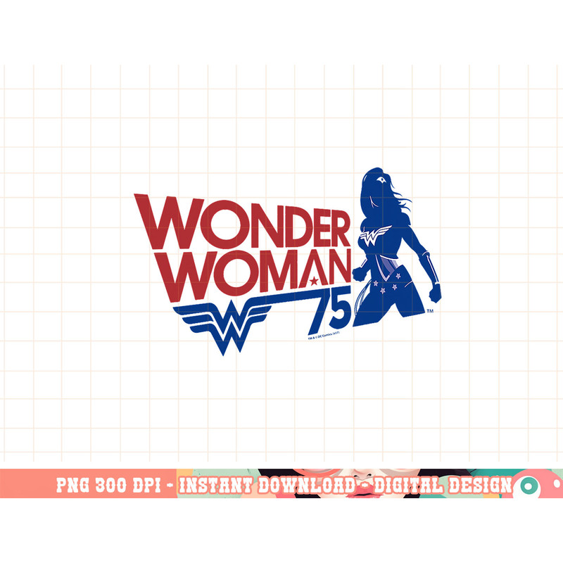 Wonder Woman WW 75 Silhouette png, digital print,instant download.jpg