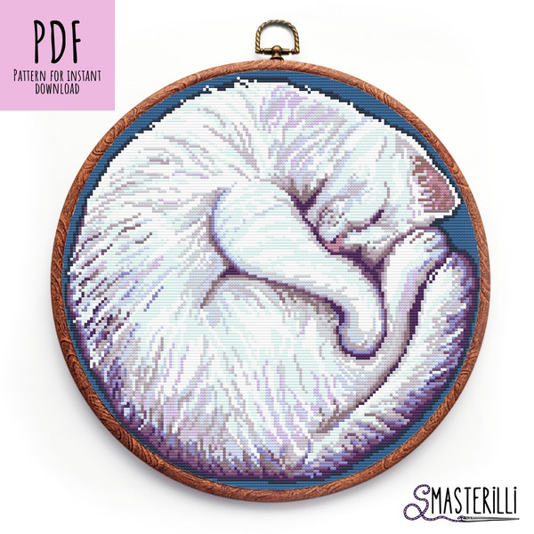 White cat cross stitch pattern by Smasterilli 1.JPG