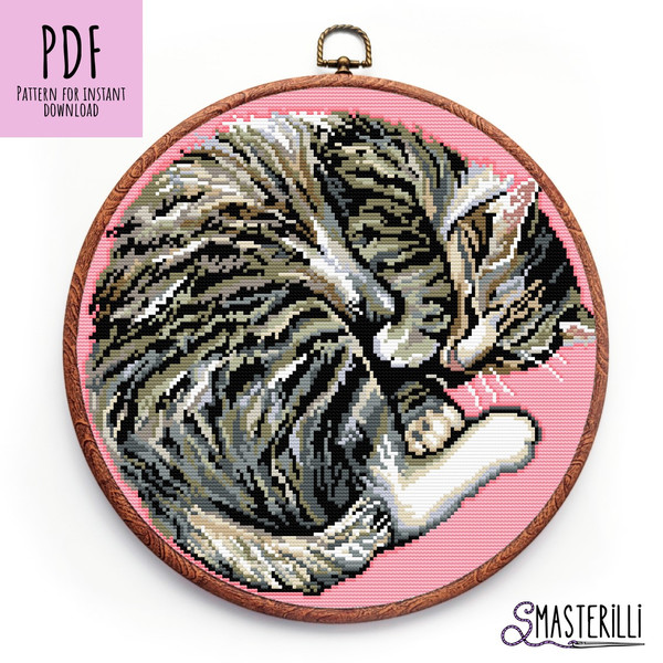 Tabby cat cross stitch pattern by Smasterilli 1.JPG
