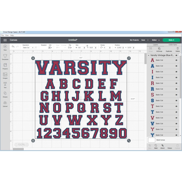 Varsity Font Blue Red SVG Layered Cricut | Varsity College F | Inspire ...