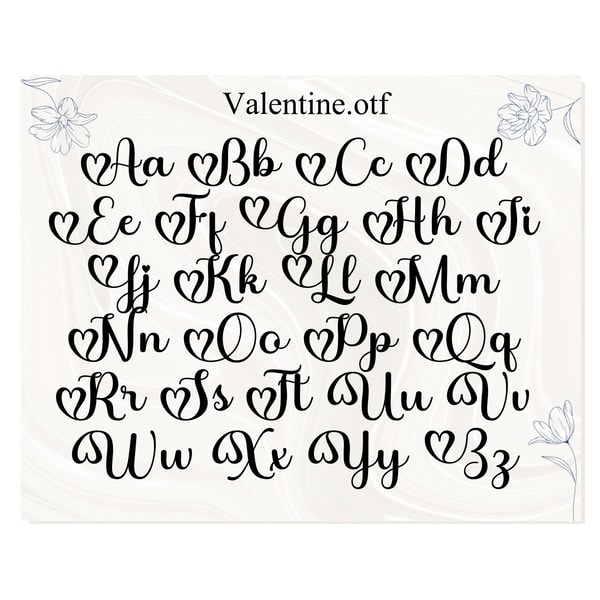 Valentine Day Font with Hearts | Love font svg, Heart font s | Inspire ...
