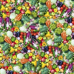 fruits and vegtables seamless tileable repeating pattern