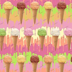 ice cream cones 22 seamless tileable repeating pattern