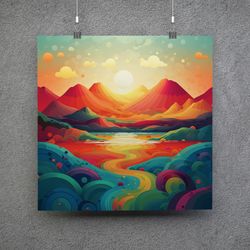 surrealistic landscape poster
