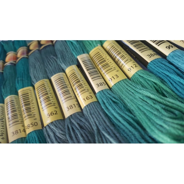 Floss Thread Skein 6 Strands Hand Embroidery Aqua Shades 22 | Inspire ...