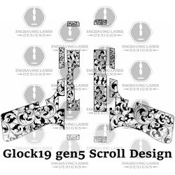 engraving laser glock 19 gen 5 scroll design
