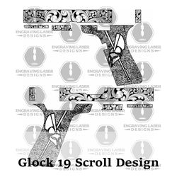 engraving laser glock 19 scroll design