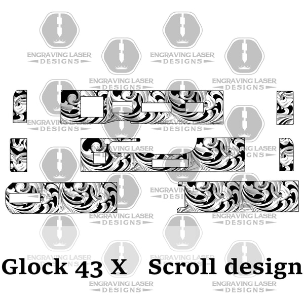 This Engraving Laser Glock 43 X Scroll design - Inspire Uplift