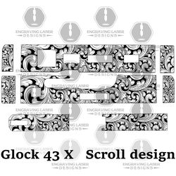 engraving laser glock 43 x scroll design