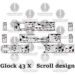 engraving laser glock 43 x scroll design