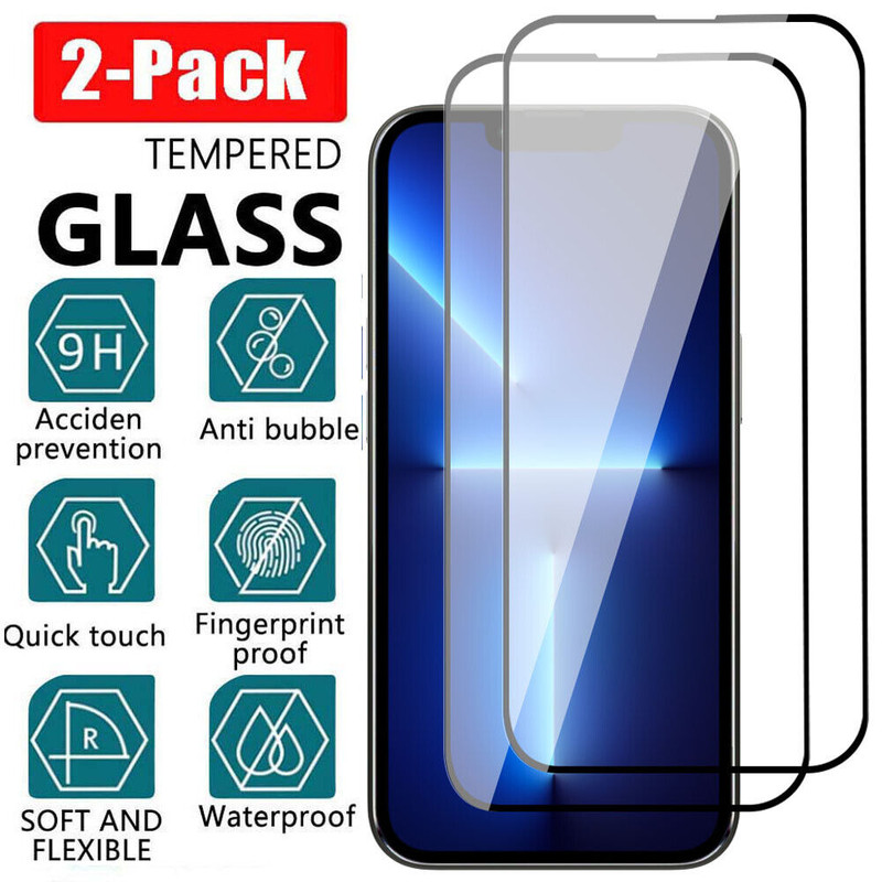 For iPhone 11 12 13 Pro Max Case Shockproof Clear TPU Cover+Full Tempered Glass-1.jpg