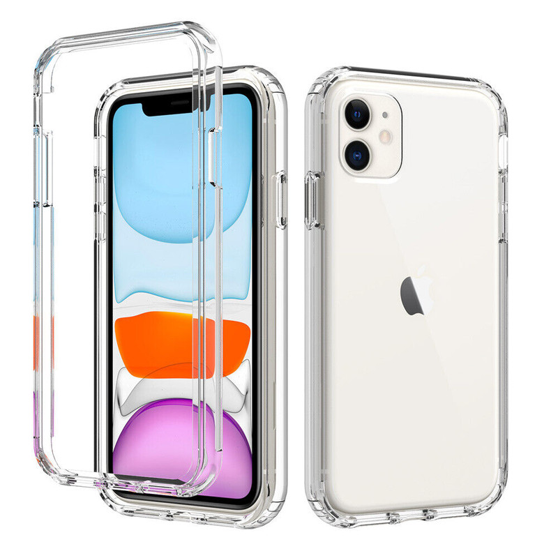 For iPhone 11 12 13 Pro Max Case Shockproof Clear TPU Cover+Full Tempered Glass-12.jpg