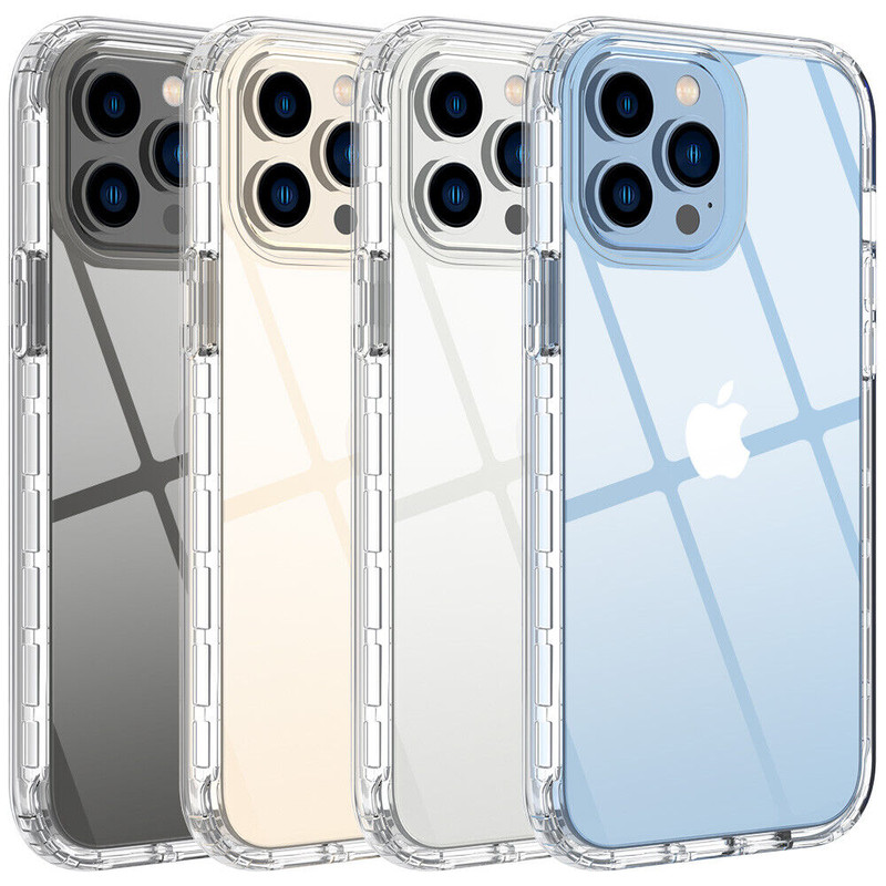 For iPhone 11 12 13 Pro Max Case Shockproof Clear TPU Cover+Full Tempered Glass-3.jpg