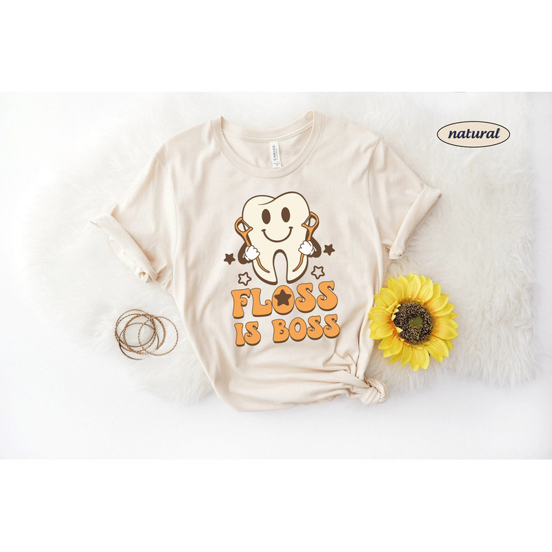 Funny Dentist Shirt, Floss Is Boss, Dental Hygienist Shirt, Dental Assistant Shirt, Pediatric Dentist, Dental Shirt, Dental Student Shirt - 1.jpg