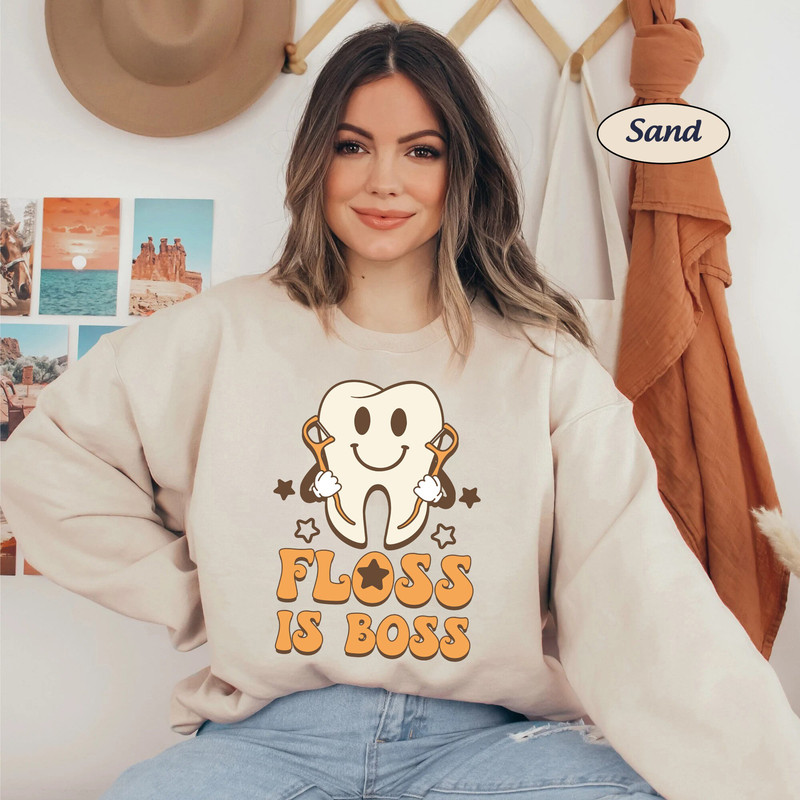 Funny Dentist Shirt, Floss Is Boss, Dental Hygienist Shirt, Dental Assistant Shirt, Pediatric Dentist, Dental Shirt, Dental Student Shirt - 3.jpg